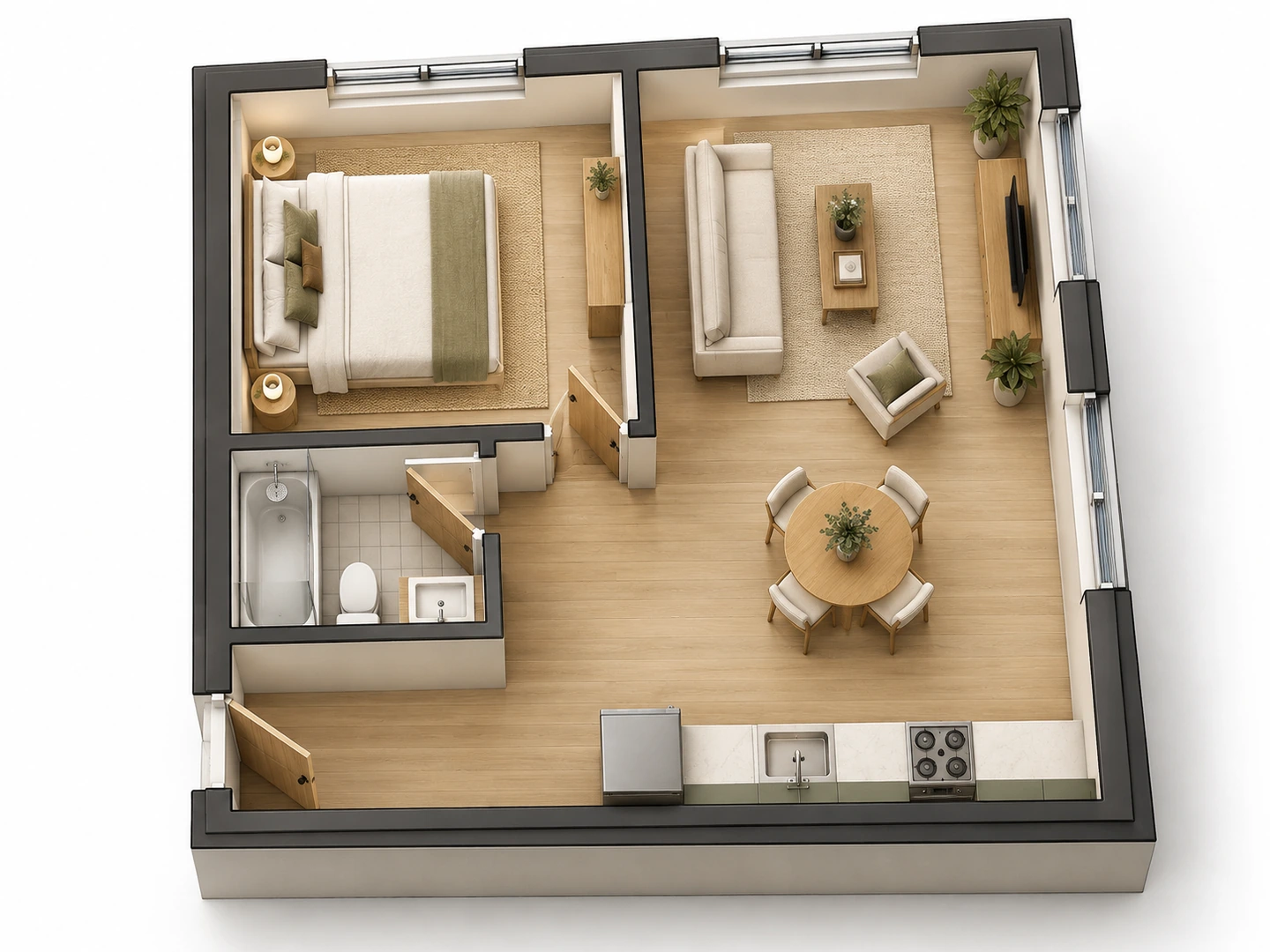 After: 2D floor plan to 3D